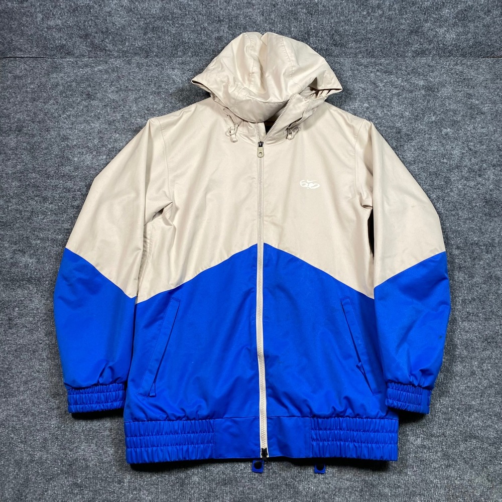 Nike 6.0 Mens Colorblock Windbreaker Jacket Blue Hooded Full Zip 424146-280 M